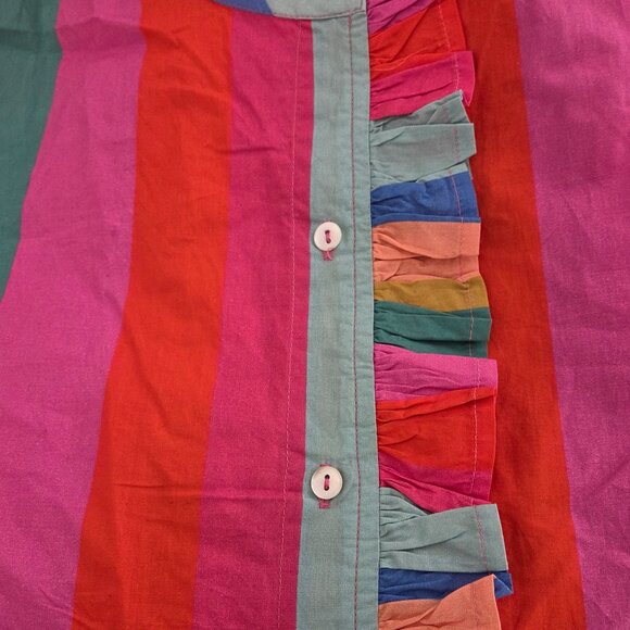 Mille Resort &Travel Victoria Ruffle Geometric Coquette Feminine Maxi Women L - Picture 4 of 7